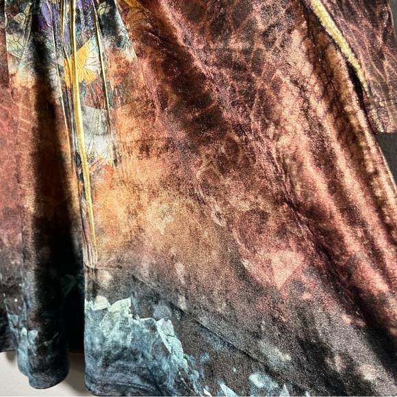 One World Women Top 2X Sublimation Boho Velvet Studded Art Fairy Grunge - Picture 5 of 10